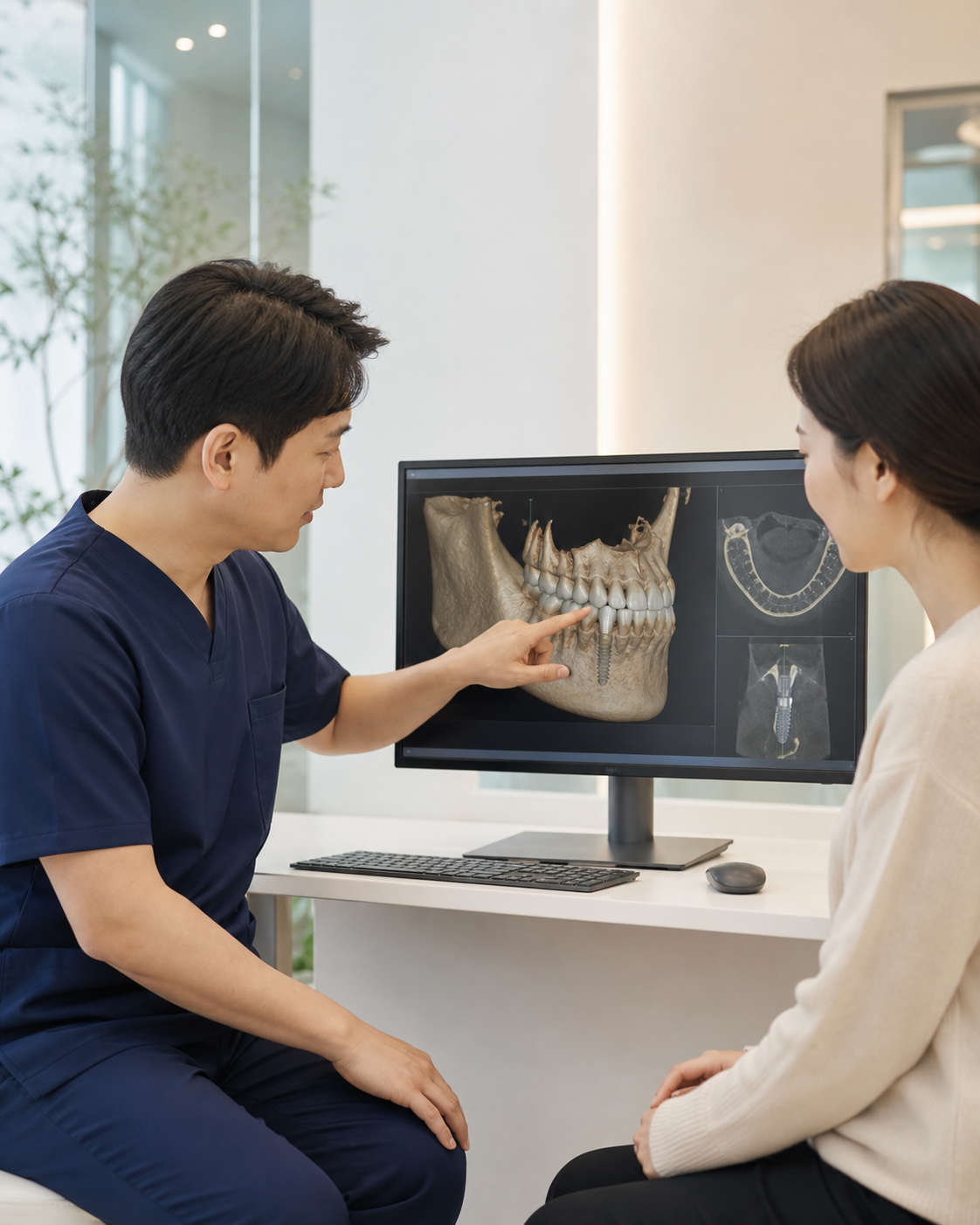 의료진과 환자가 함께 확인하는 임플란트 3D CT