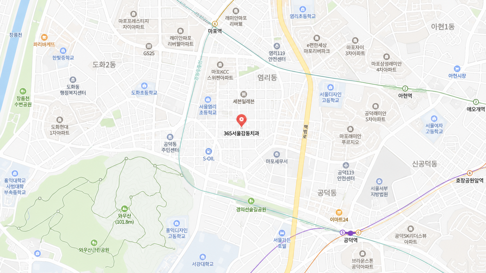 365서울감동치과의원 위치를 표시한 지도