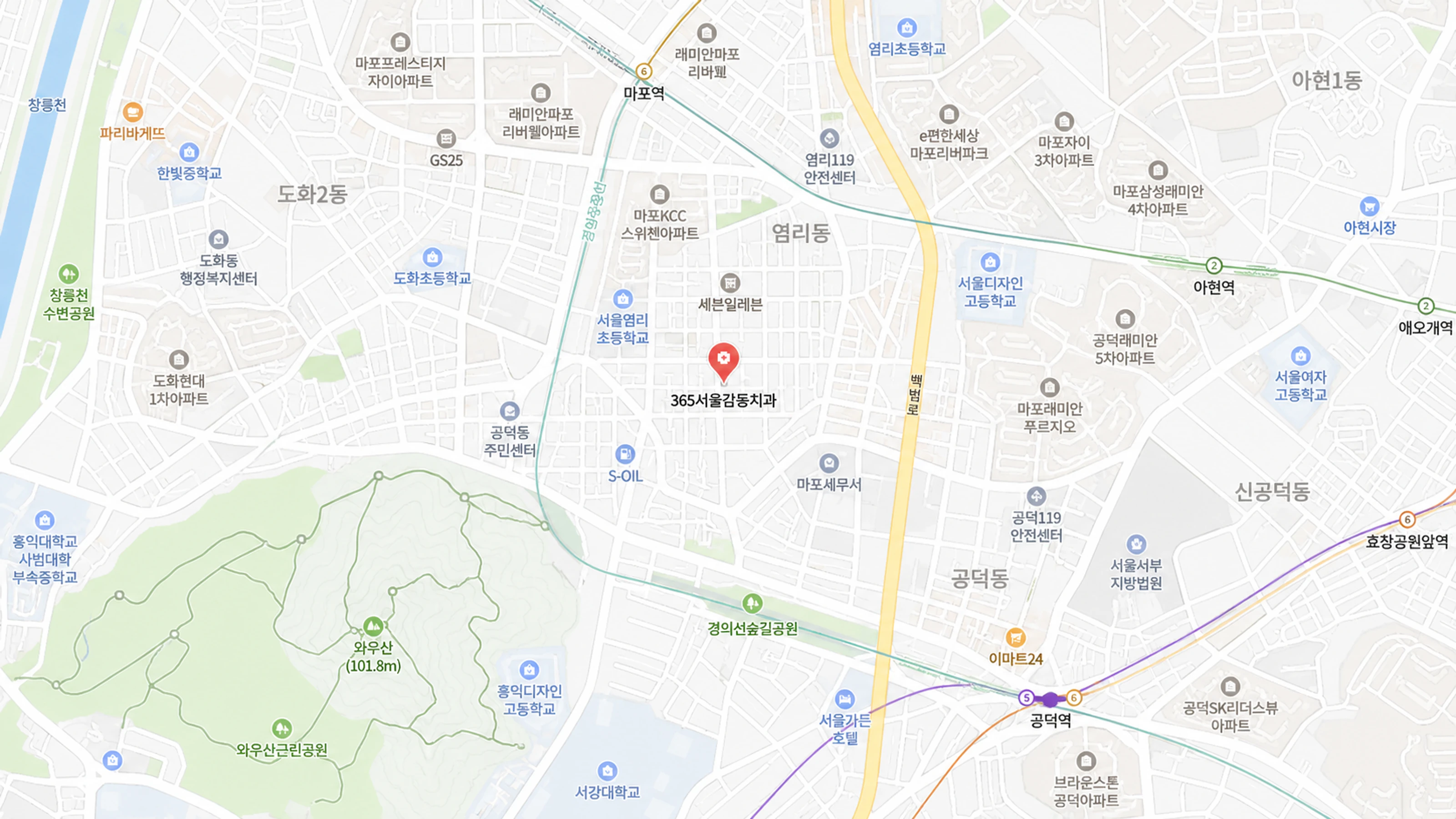 365서울감동치과의원 위치를 표시한 지도